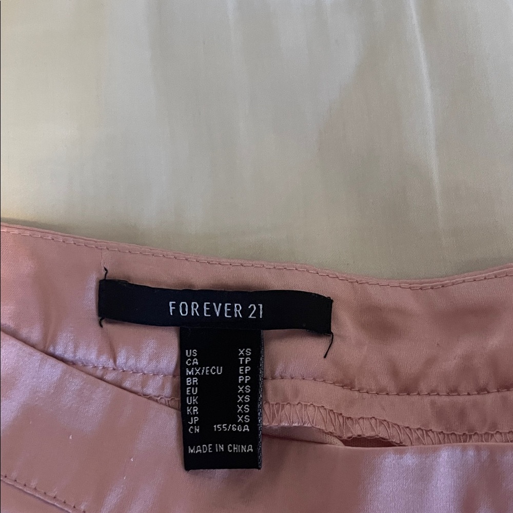 Satin Pink Bias-Cut Midi Skirt - Picture 3 of 5